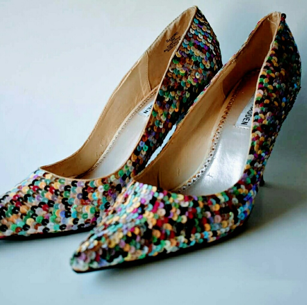 Steve Madden multi-colored sequins pumps sz 9